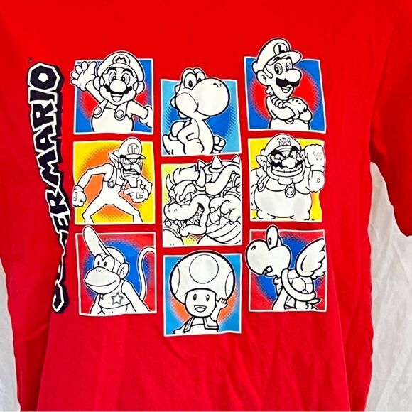 Red Super Mario Graphic Logo Tee ~ New WO Tags ~ Boys XL (14) - Picture 2 of 6